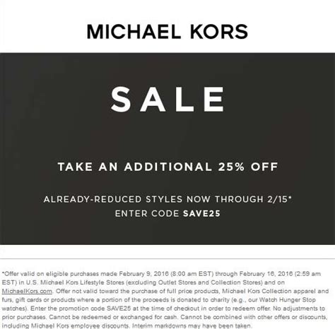 michael kors outlet promo code